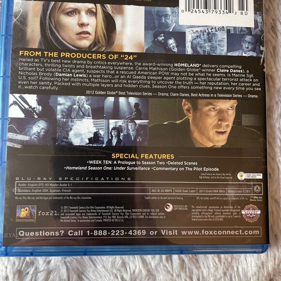 Homeland: The Complete First Season (Blu-ray, 2012, 3-Disc Set) Claire Danes - Picture 5 of 14